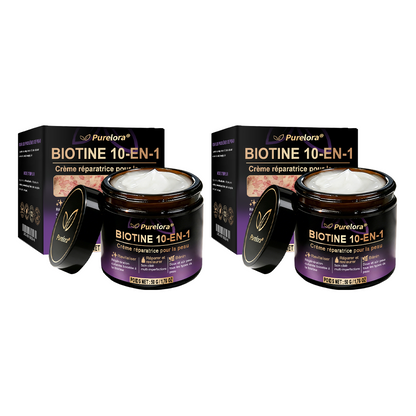Fabriquée et expédiée depuis la France 🍁 Purelora® Crème réparatrice pour la peau à la biotine 10-en-1 — Dernier jour de promotion : -75 %