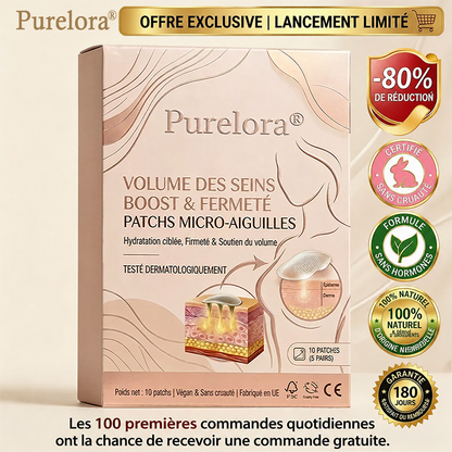 💕Purelora® Patch avancé à nano-micro-aiguilles pour l'augmentation ciblée de la poitrine