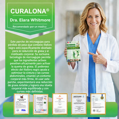 Boutique officielle Curalona® | Patch minceur à nano-aiguilles au phosphore noir Curalona® — Formule 12 en 1 : Berbérine + NMN + Vinaigre de cidre | Favorise la combustion des graisses | Résultats visibles en seulement 7 jours !