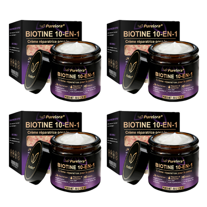 Fabriquée et expédiée depuis la France 🍁 Purelora® Crème réparatrice pour la peau à la biotine 10-en-1 — Dernier jour de promotion : -75 %