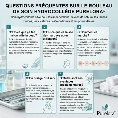 Roll soin hydratant 6 en 1 Purelora® | ✅💎 – Soin anti-acné, contrôle du sébum, atténuation des marques post-imperfections, soin des cicatrices, protection contre les imperfections et soin des pores