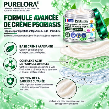 Boutique officielle | 💧 Purelora® Crème 10-en-1 au peptide antagoniste IL-23R + indirubine pour peaux sujettes au psoriasis — aide à réduire rougeurs, squames, sécheresse et démangeaisons et à soutenir la barrière cutanée.