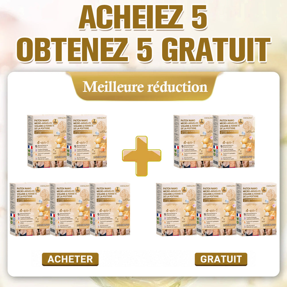 CURALONA®🏆 Patchs de nano-microneedling pour le volume, le galbe et la fermeté du buste – Formule Volufiline + Exosomes + Peptide de cuivre, boostée par la technologie de renouvellement cellulaire.