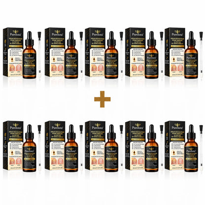 Sérum réparateur pour ongles et pieds Purelora® à base de peptides de venin d'abeille, pour le soin des mycoses des ongles, des ongles jaunes, des ongles épais et le soutien à la récupération du pied d'athlète.