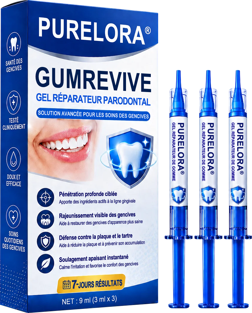 🇫🇷🦷 PURELORA® GumRevive Gel réparateur parodontal (Pour les saignements de gencives, la récession gingivale et les dents mobiles)