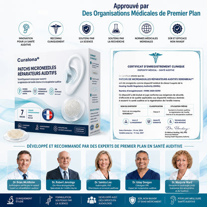 Patchs à micro-aiguilles CURALONA® pour le soutien de l'audition