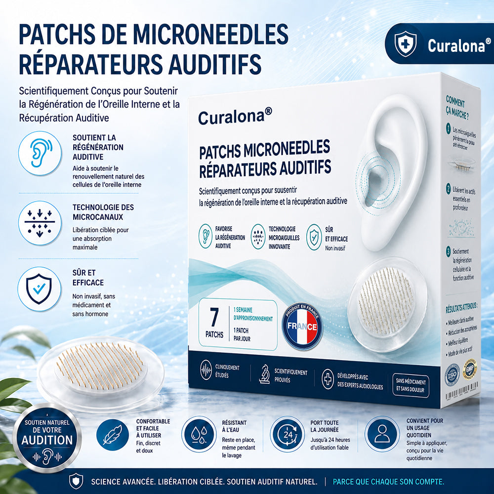 Patchs à micro-aiguilles CURALONA® pour le soutien de l'audition