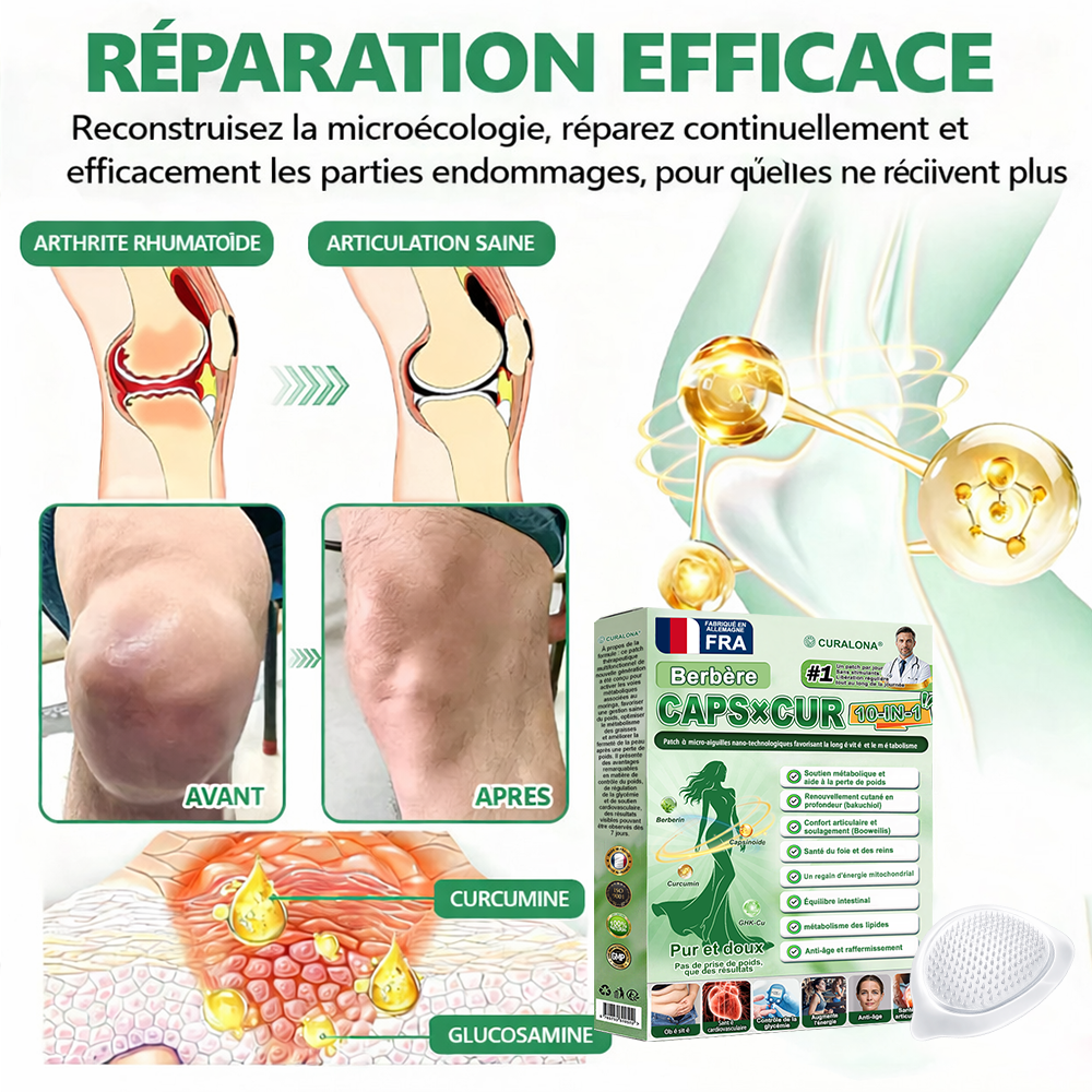 🔥 Parches de Microneedles 10 en 1 Mejorados de Curalona® — Sinergia de Berberina y NAD+ para favorecer la salud metabólica, promover la renovación cutánea y aliviar las molestias articulares — Resultados visibles en 7 días