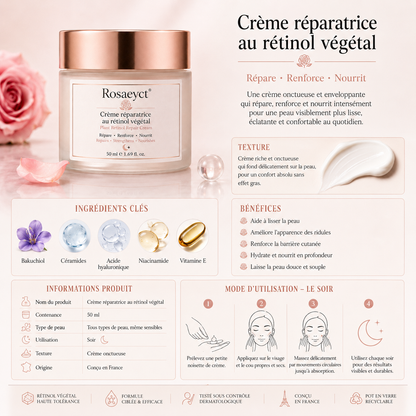 Rosaeyct® Crème réparatrice au rétinol végétal