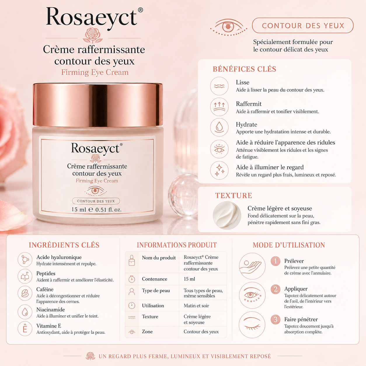 Rosaeyct® Crème raffermissante contour des yeux