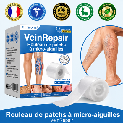 🇫🇷🏆✅️🏃 Patch à micro-aiguilles Curalona® pour le soin ciblé des veines ⚡ Soulagement rapide, résultats durables